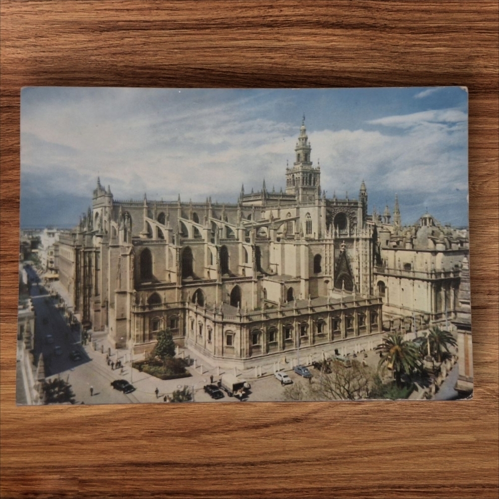 Vintage Architectural Postcard - Blue and Tan Souvenir